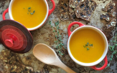 Fennel Butternut Soup with Feta Crisps
